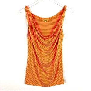 PIKO 1988 | Orange & White Stripe Sleeveless Top Size Small